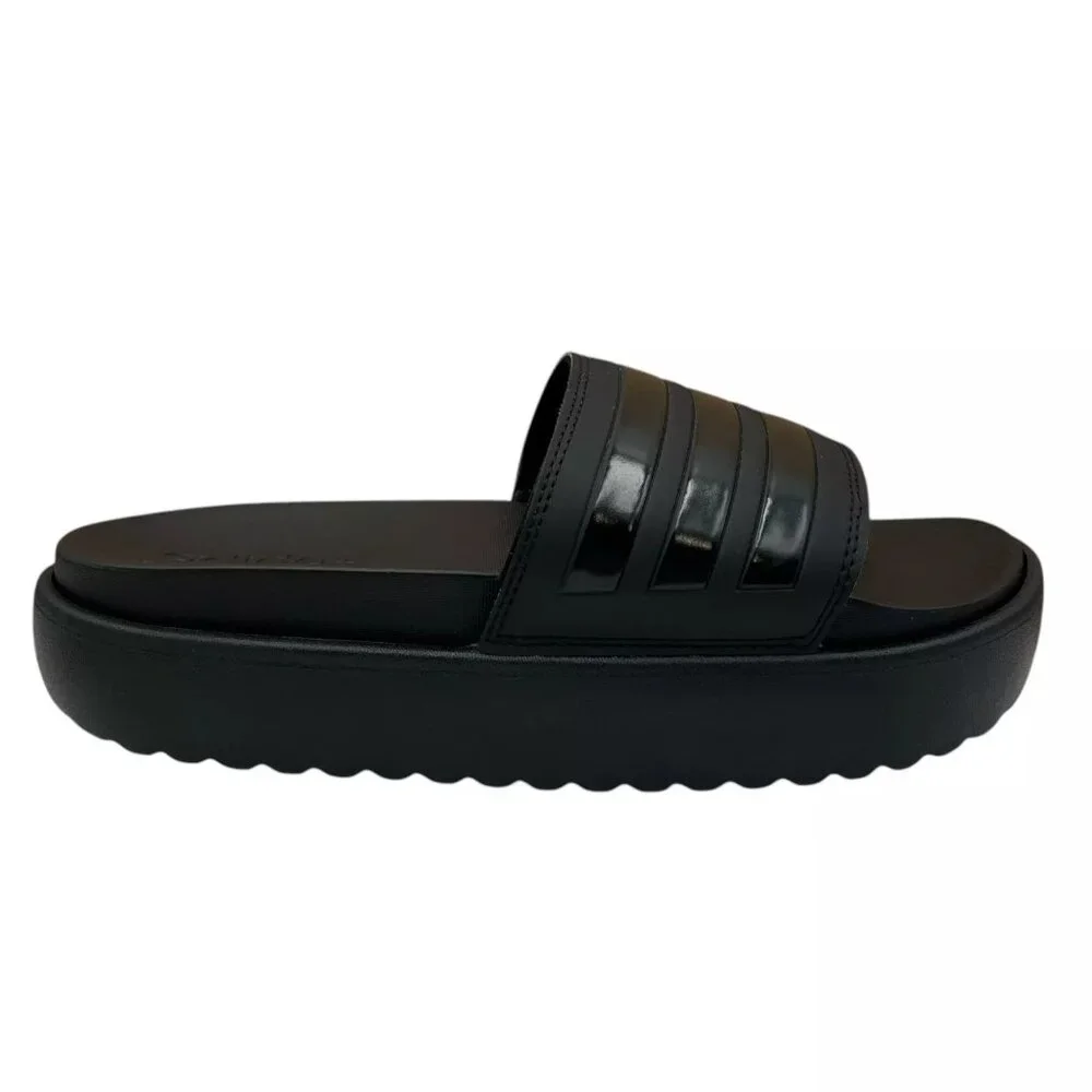 adidas Adilette Platform Slide Sandals Women’s Size 9-10 Black - Comfort & Style